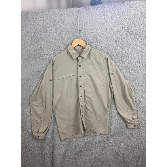 Mountain Hardwear Men’s Beige Vented Long Sleeve Fishing Hiking Shirt Size M - Picture 8 of 8